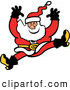 Vector of a Merry Cartoon Santa Jumping and Falling by Zooco