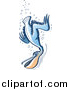 Vector of a Pelican Diving Underwater by Zooco
