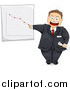 Vector of a Pissed White Male Manager Discussing a Chart Showing a Decrease in Sales by BNP Design Studio