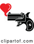 Vector of a Pistol Shooting a Red Love Hearts by Zooco