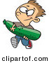 Vector of a Proud Cartoon Boy Carrying a Giant Zucchini from His Garden by Toonaday