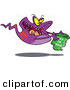 Vector of a Purple Cartoon Ghost Monster Trick-or-Treating for Halloween Candy by Toonaday