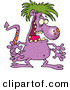 Vector of a Purple Cartoon Monster on Halloween by Toonaday