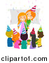 Vector of a Red Haired Caucasian Mother Surprising Her Birthday Girl by BNP Design Studio