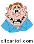 Vector of a Red Haired Man Flashing a Big Friendly Smile with a Mouth Numerous Missing Teeth by LaffToon