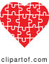 Vector of a Red Jigsaw Puzzle Love Heart by Zooco