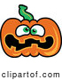 Vector of a Scared Cartoon Jackolantern Pumpkin by Zooco