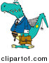 Vector of a Senior Business-Dinosaur Posing with Briefcase - Humorous Cartoon Style by Toonaday
