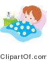 Vector of a Sick Baby Boy Resting in Bed by Alex Bannykh