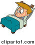 Vector of a Sick Cartoon Boy Resting in Bed with the Measles by Toonaday
