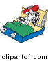 Vector of a Sick Cartoon Dalmatian Dog Resting in Bed by Toonaday