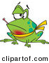Vector of a Sick Cartoon Frog with Sore Throat and Fever by Toonaday