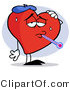 Vector of a Sick Love Heart Cartoon Character by Hit Toon