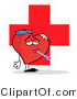 Vector of a Sick Love Heart in Front of Medical Cross by Hit Toon