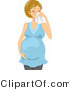 Vector of a Sick Pregnant Girl Blowing Her Nose by BNP Design Studio