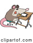 Vector of a Smart Cartoon Artist Possum Drawing by Toonaday