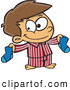 Vector of a Smiling Cartoon Boy Holding a Matching Pair of Socks by Toonaday