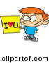 Vector of a Smiling Cartoon Boy Holding I Love You SIgn by Toonaday