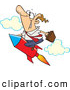 Vector of a Smiling Cartoon Businessman Riding up on a High Powered Rocket by Toonaday