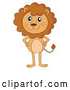Vector of a Smiling Cartoon Lion Standing with Hands on Hips by