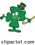Vector of a St. Patrick's Day Cartoon Clover Presenting Stance by Toonaday