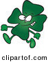 Vector of a St. Patrick's Day Cartoon Clover Walking with a Smile by Toonaday