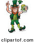 Vector of a St. Patrick's Day Cartoon Leprechaun Celebrating with Full Mug of Beer by Zooco
