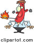 Vector of a Stressed Man About to Get Burned by a Lit Match - Conceptual Cartoon Design by Toonaday