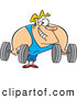 Vector of a Strong Cartoon Body Builder Lifting Heavy Dumbbells by Toonaday