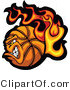 Vector of a Strong Flaming Basketball Mascot Character by Chromaco