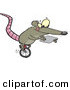 Vector of a Talented Cartoon Rat Riding a Unicycle While Using a Tablet Computer by Toonaday
