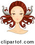 Vector of a Taurus Woman's Face with Horns on Her Head by BNP Design Studio