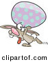 Vector of a Tired Cartoon Easter Bunny Carrying a Huge Egg by Toonaday