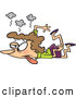 Vector of a Trampled Cartoon Woman Laying Face down on a Floor by Toonaday