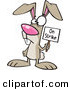 Vector of a Unhappy Cartoon Easter Bunny on Strike by Toonaday