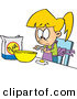 Vector of a Unsure Cartoon Blond Girl Trying to Make Dough by Toonaday