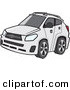 Vector of a White 4-door Car with Dark Tinted Windows by Toonaday