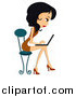 Vector of a Woman Sitting in a Chair and Using a Laptop by BNP Design Studio