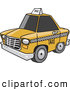 Vector of a Yellow Taxi Cab with Dark Tinted Windows by Toonaday