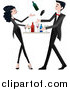 Vector of a Young Bartender Couple Mixing Drinks by BNP Design Studio