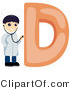 Vector of Alphabet Letter D with a Doctor Boy by BNP Design Studio