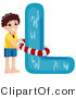 Vector of Alphabet Letter L with a Lifeguard Boy by BNP Design Studio