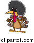 Vector of an African Cartoon Turkey with a Big Afro and Dark Sunglasses by Toonaday