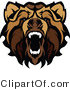 Vector of an Aggressive Growling Grizzly Bear Mascot by Chromaco