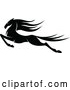 Vector of an Aggressively Leaping Black Horse by Vector Tradition SM