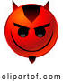 Vector of an Evil Red Emoticon with Devil Horns and Goatee by Tonis Pan
