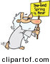 Vector of an Old Cartoon Man Carrying "Spring Is Near" Sign with "The End" Criss-Crossed out by Toonaday