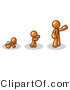 Vector of an Orange Guy in His Growth Stages of Life, As a Baby, Child and Adult by Leo Blanchette