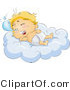Vector of Baby Drooling While Sleeping on a Comfy Cloud by BNP Design Studio