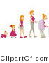 Vector of Baby Girl Shown in Stages of Growth to a Teen, Woman and Senior by BNP Design Studio